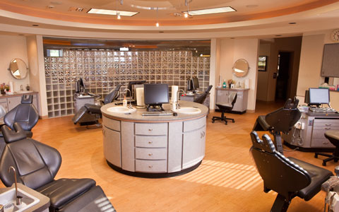 Bright and airy, our treatment area is open and modern.